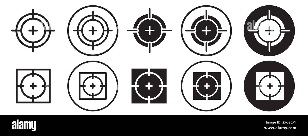 Target Icon vector set collection for web vector set collection for app ui Stock Vector