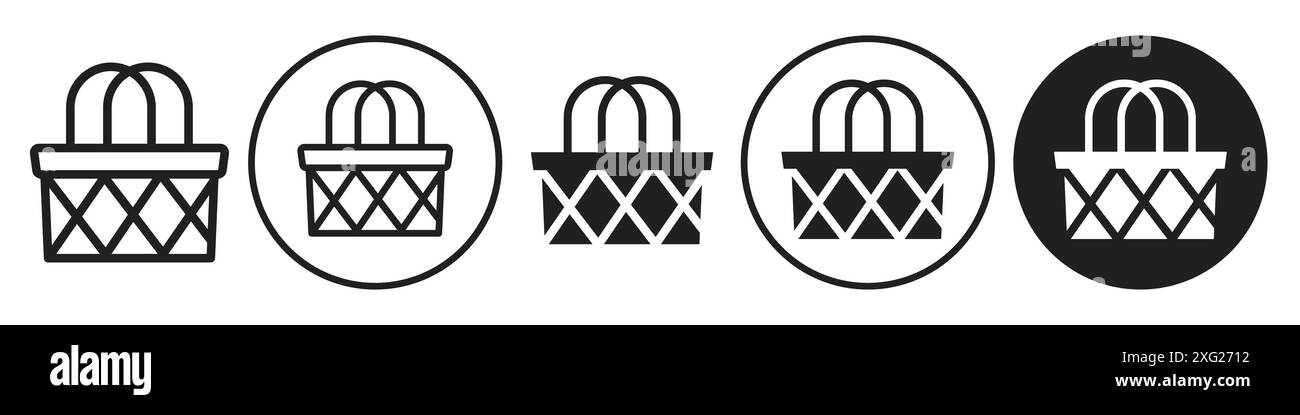 Wicker Bascuit Icon vector set collection for web vector set collection for app ui Stock Vector