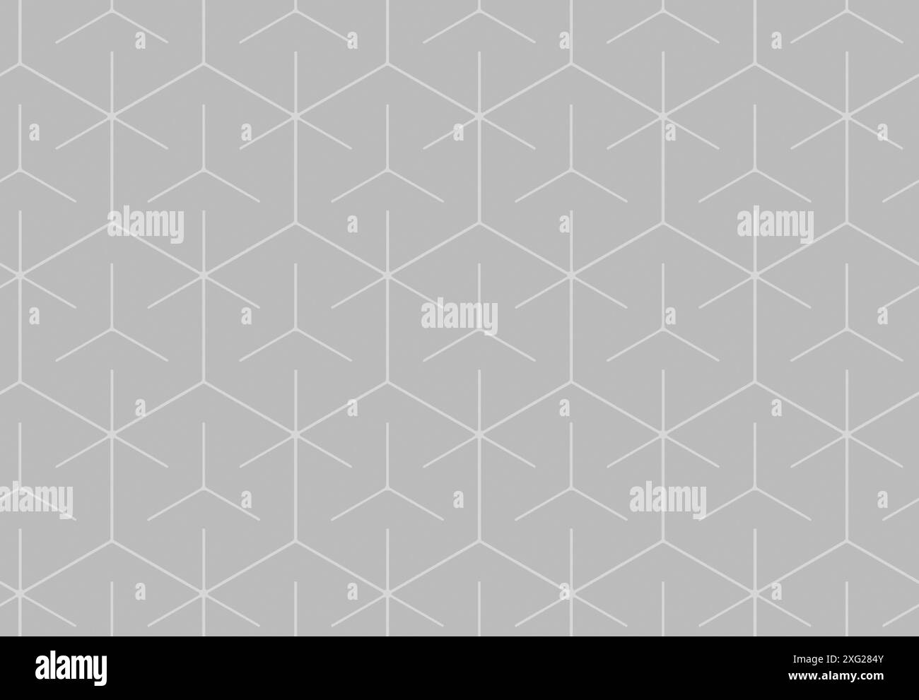 Seamless pattern of light gray geometric hexagonal shapes on grey background. Abstract and modern full frame background with repeating pattern. Stock Photo