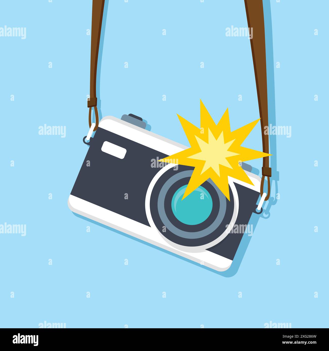 Camera icon in flat style. Photography vector illustration on isolated ...