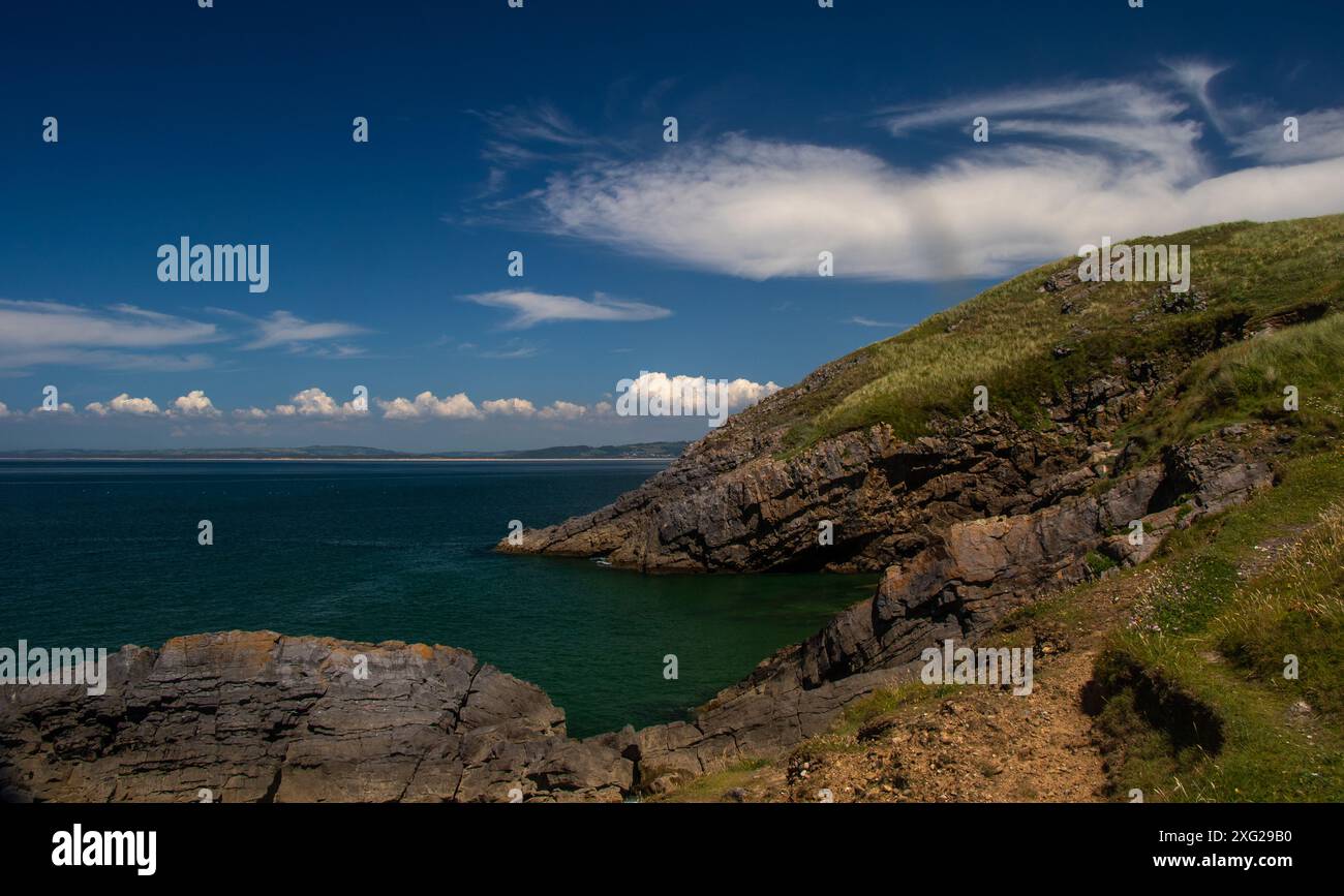 Rhossili beach from wales hi-res stock photography and images - Alamy
