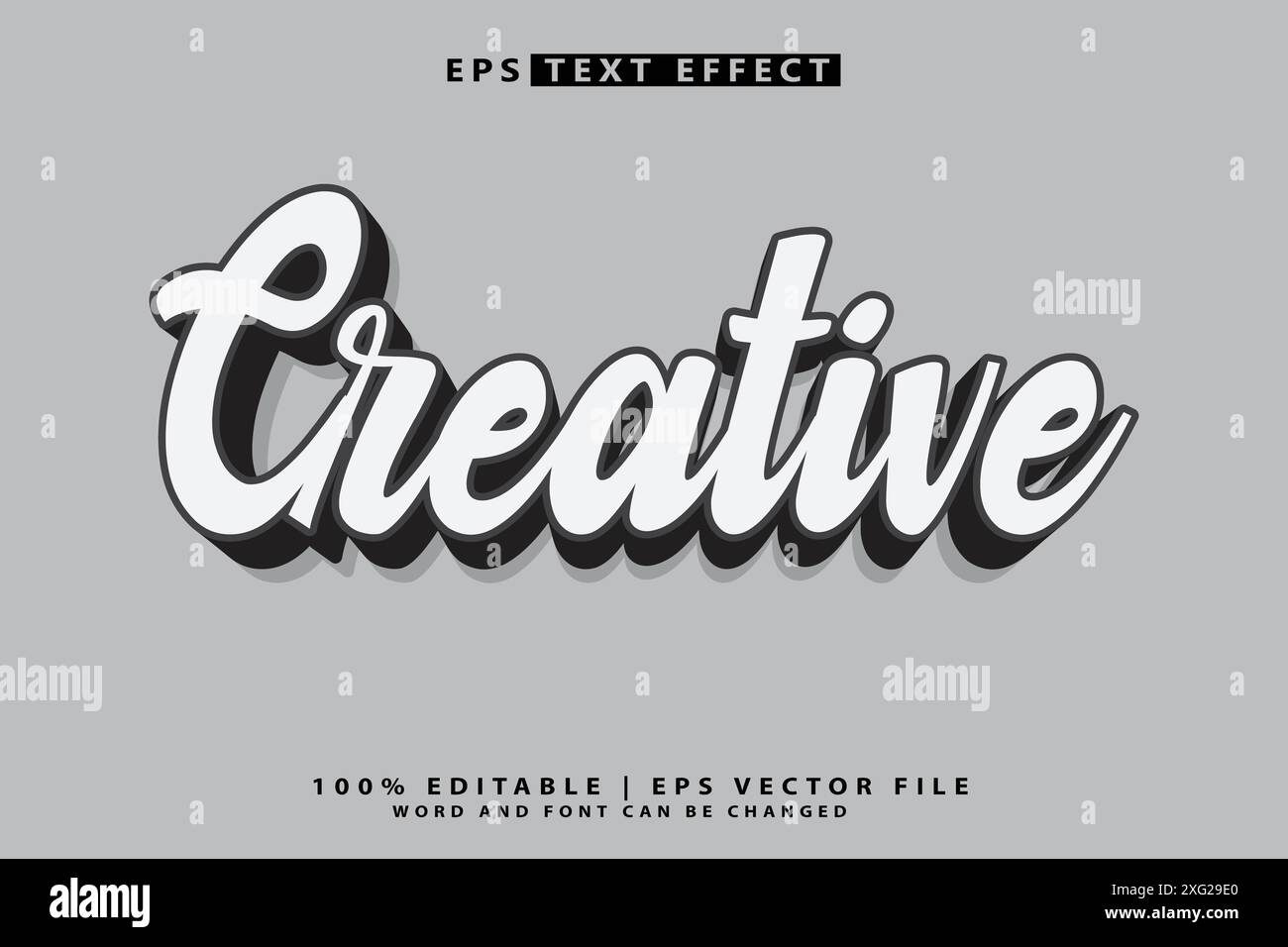 editable 3D text effect Stock Vector Image & Art - Alamy