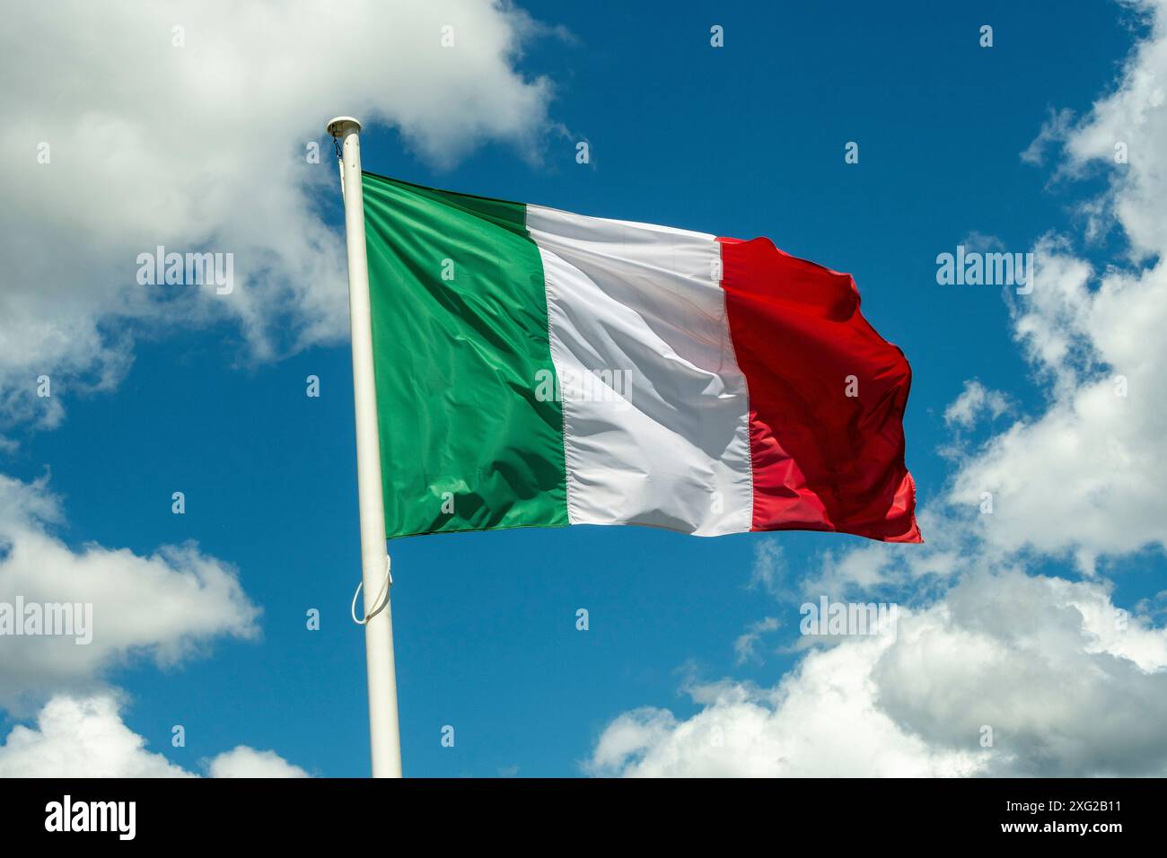 Italian flag waving in the wind Stock Photo
