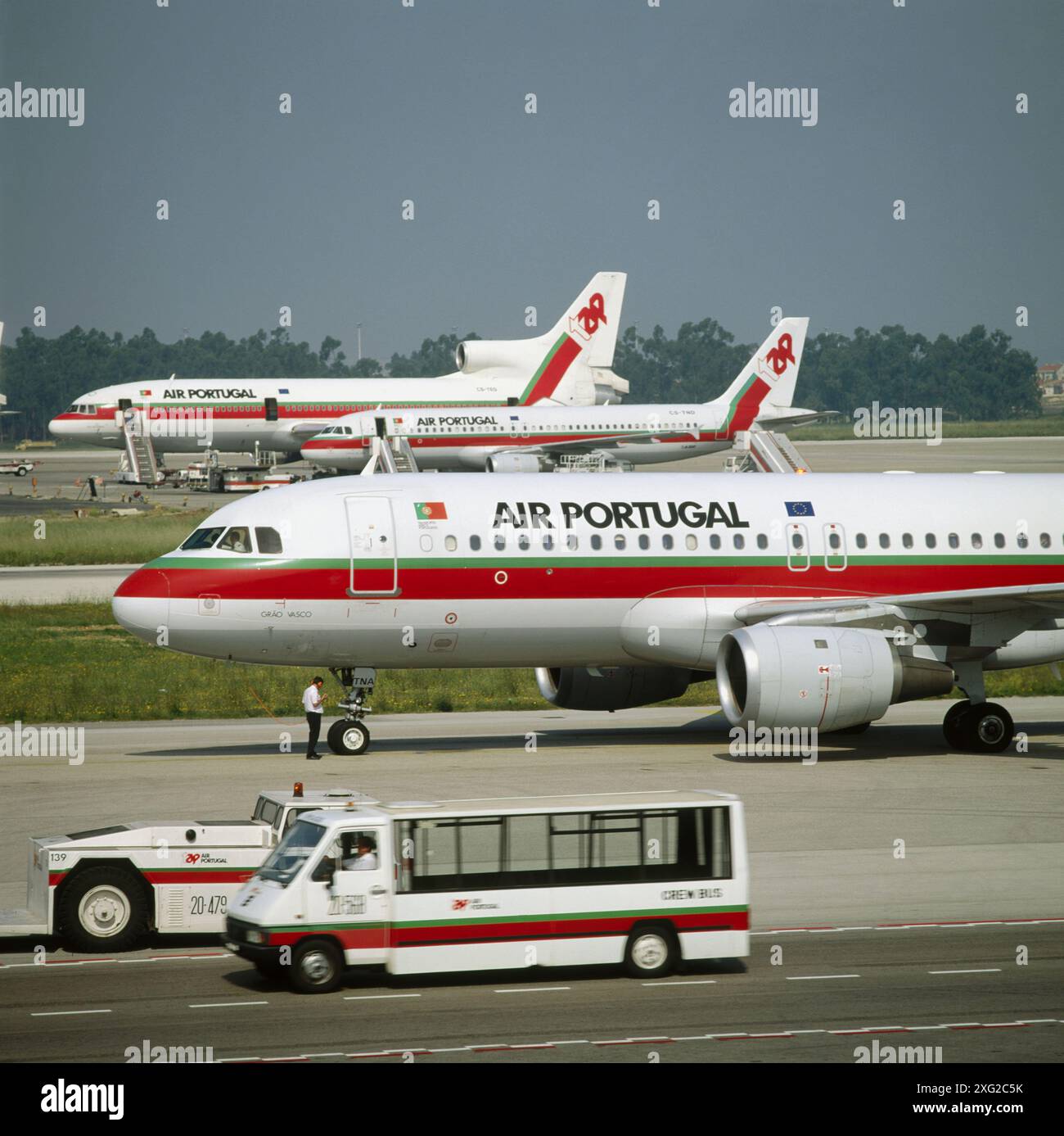 TAP Portugal airliners. Lisbon airport, Portugal Stock Photo