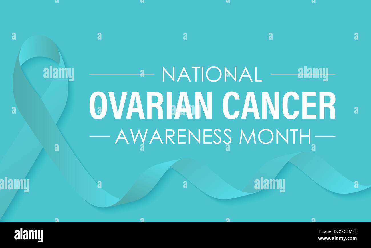 National Ovarian Cancer Awareness Month. Greeting card, poster, Ribbon ...