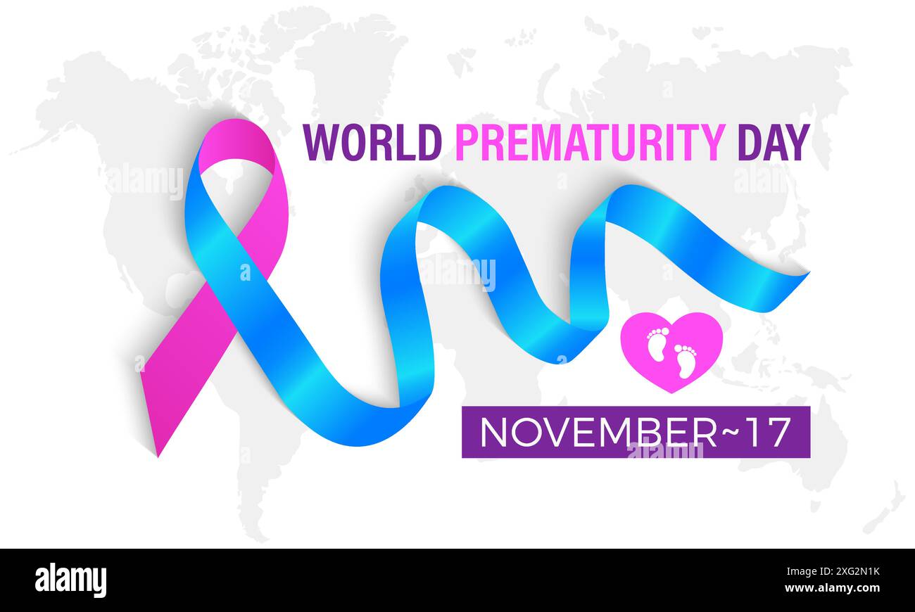 world prematurity day in september. Health Care concept Greeting card, poster, Ribbon, banner