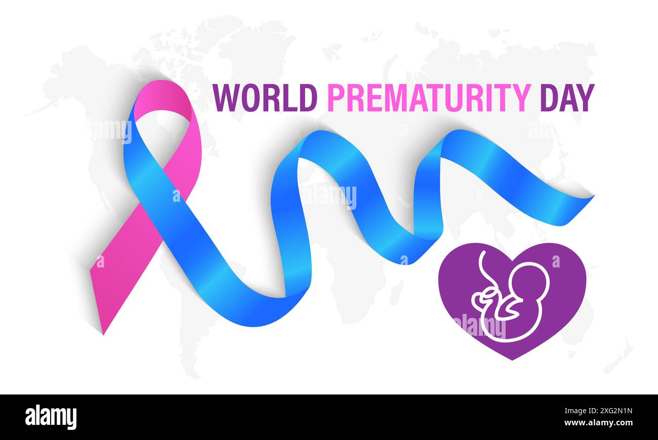 world prematurity day in september. Health Care concept Greeting card, poster, Ribbon, banner