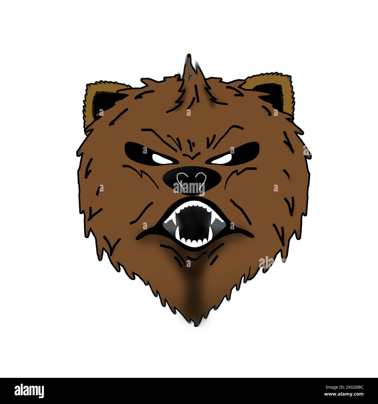 Illustration of a grizzly bear roaring with anger Stock Vector Image ...