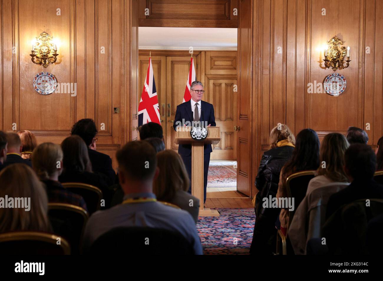 Prime Minister Sir Keir Starmer speaks during a press conference after ...