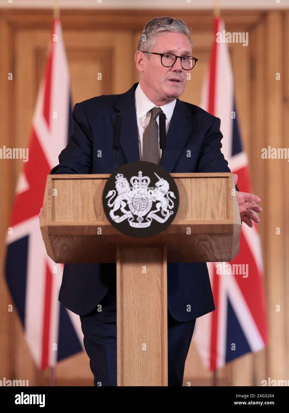 Prime Minister Sir Keir Starmer speaks during a press conference after ...