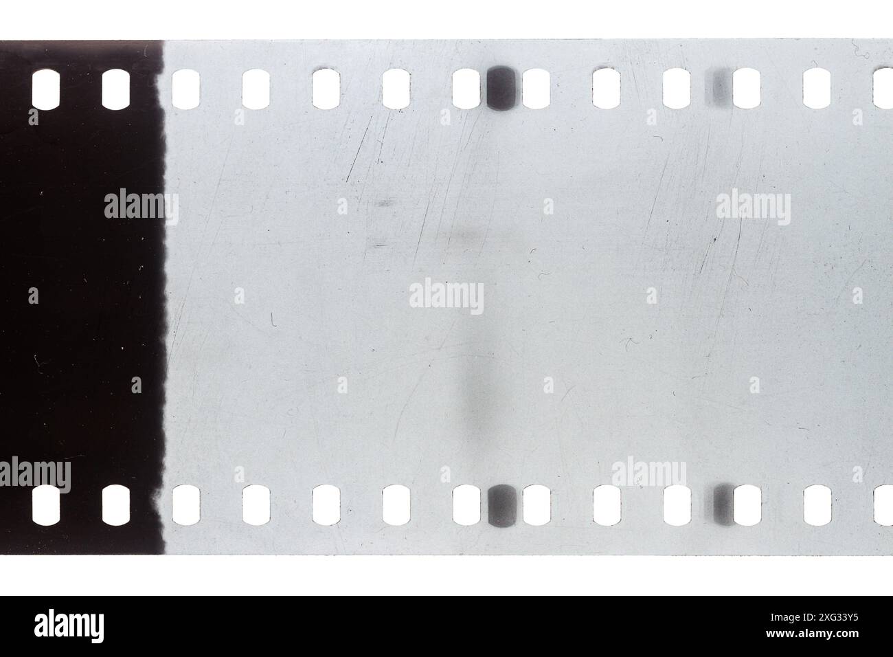 Dusty and grungy 35mm film texture or surface. Perforated scratched ...