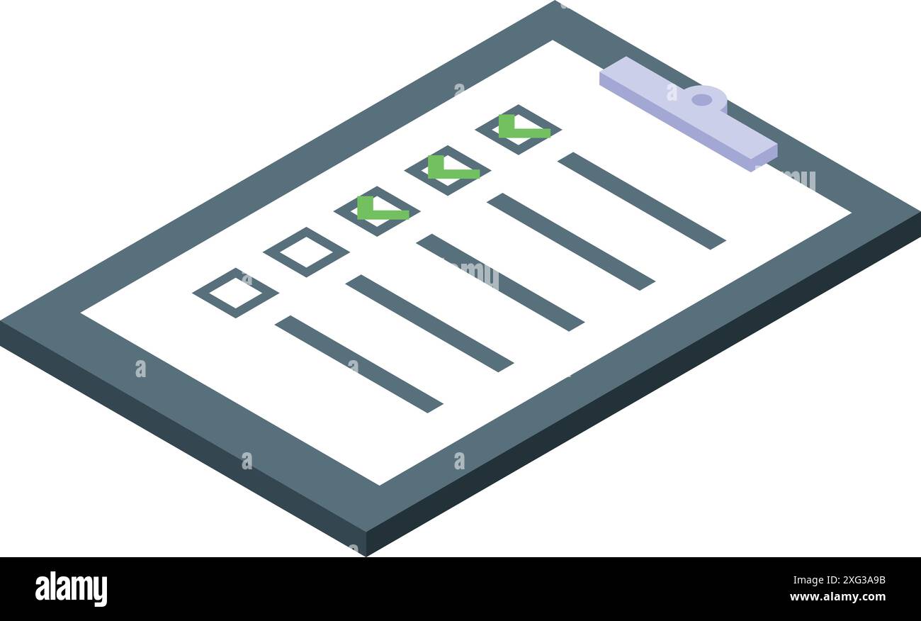 Clipboard with checklist showing positive marks for test, exam, or ...
