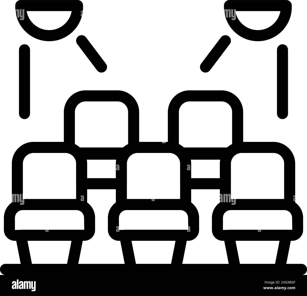 Movie theater screen red seats Black and White Stock Photos & Images ...