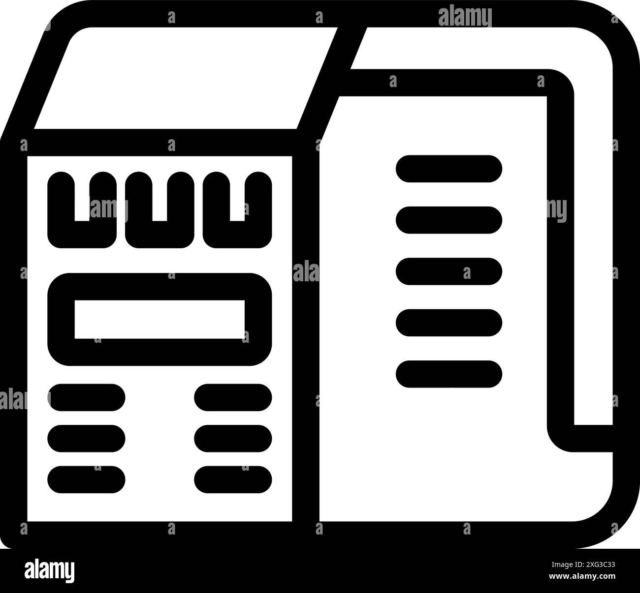Simple bold outline icon representing a web hosting server providing online service Stock Vector