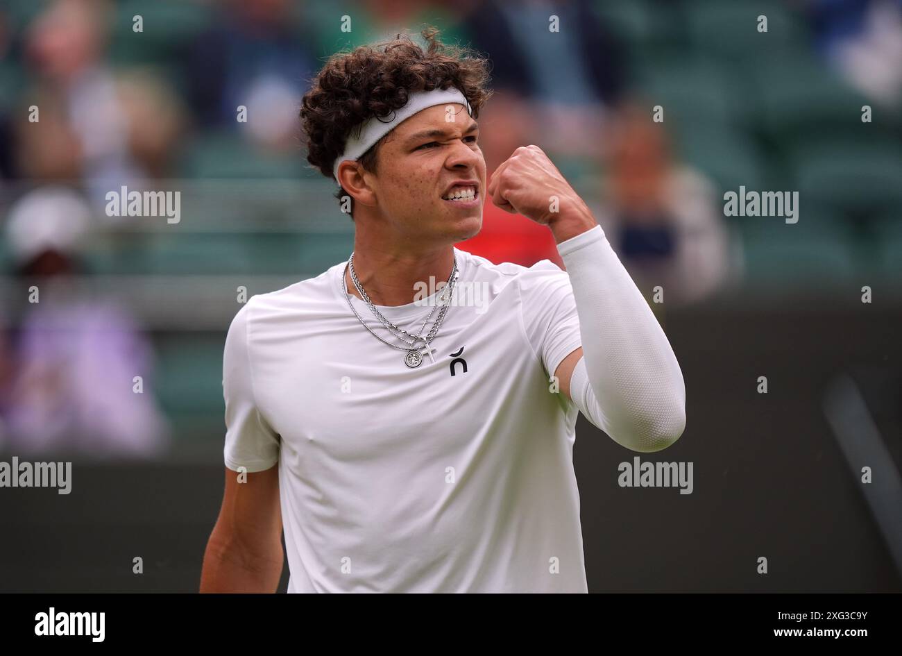 Ben Shelton Reacts During His Match Against Denis Shapovalov (not ...