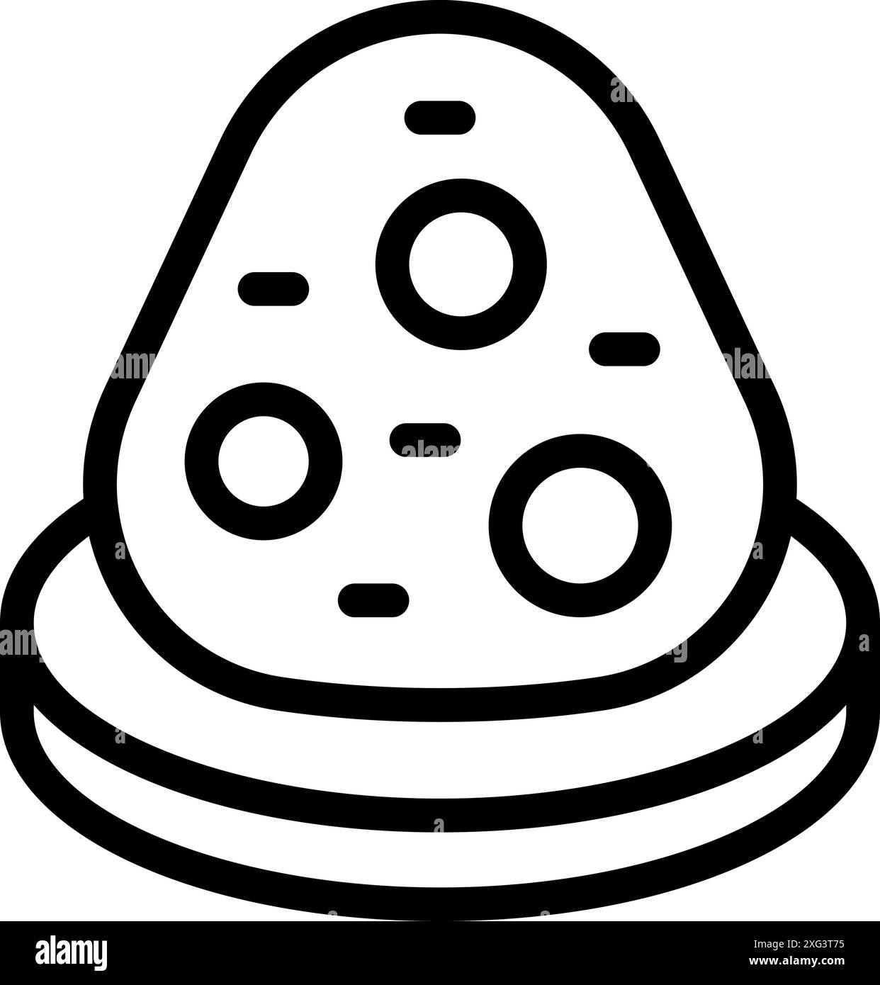 Minimalist illustration of a moon rock, emphasizing its scientific and 