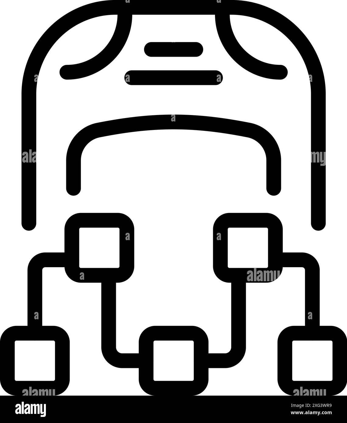 Icon of an algorithm structure showing the machine learning process ...
