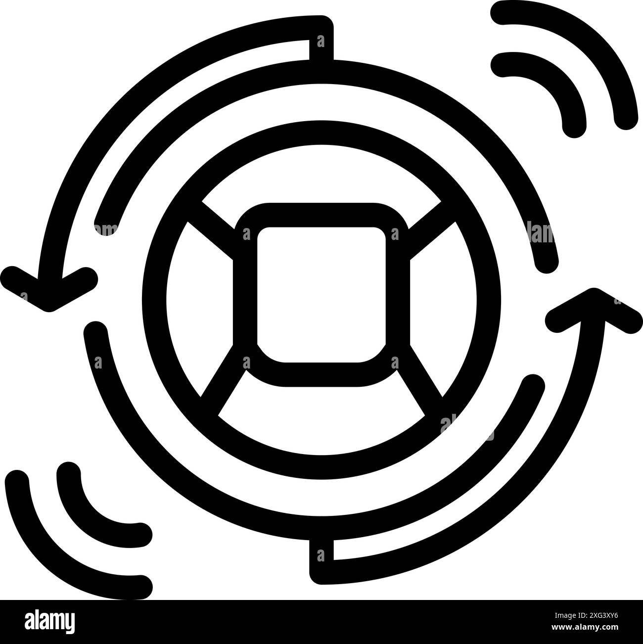 Data exchange system is transforming with rotating arrows, symbolizing a dynamic and efficient process Stock Vector