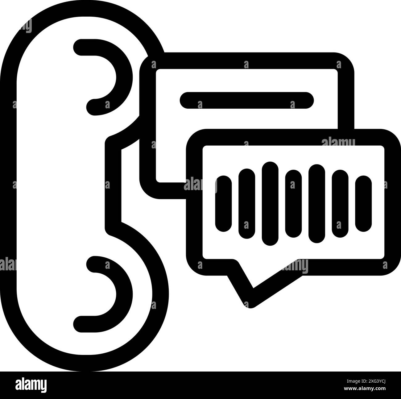 Simple phone icon sending a voice message with a soundwave symbol Stock ...