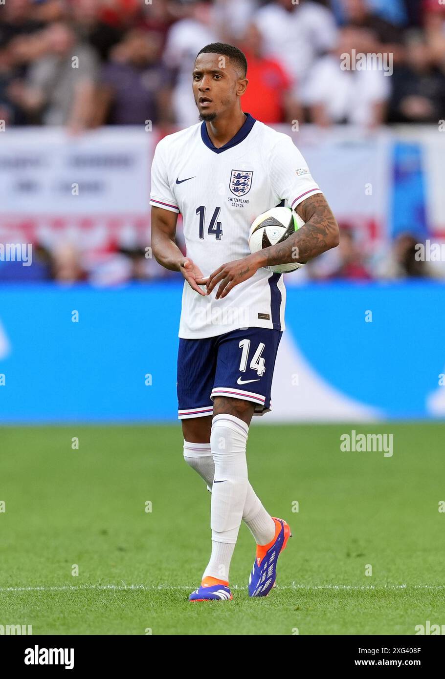 England's Ezri Konsa during a stop in ball in the UEFA Euro 2025