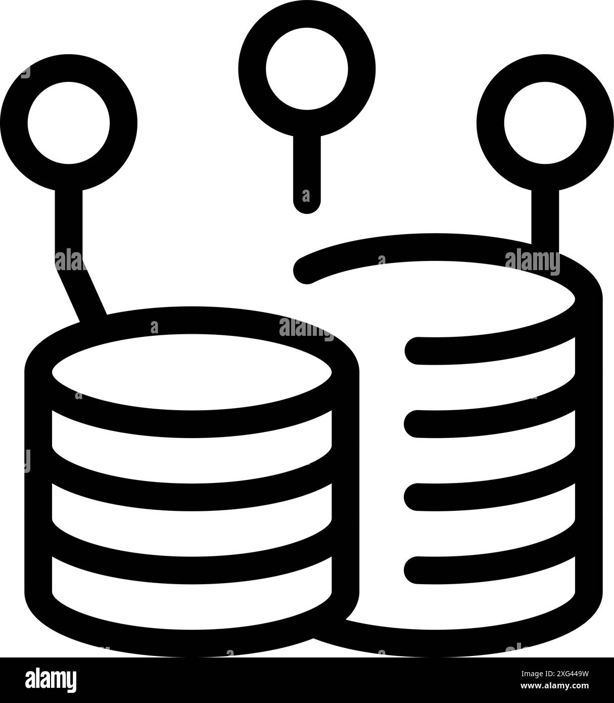 Data is transferring from one database to another, showcasing a seamless data migration process Stock Vector