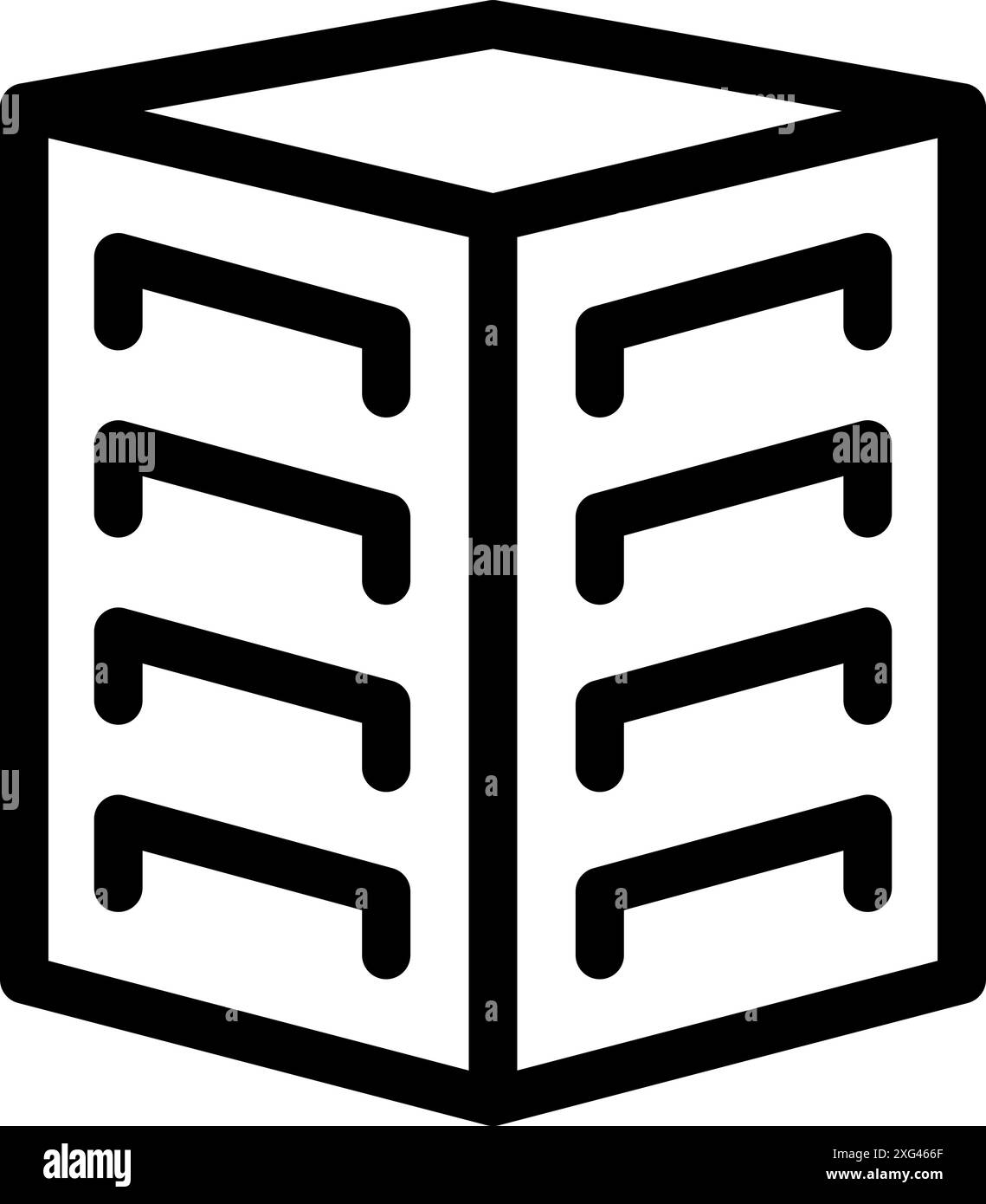 Simple line art icon of a building representing a company headquarters ...