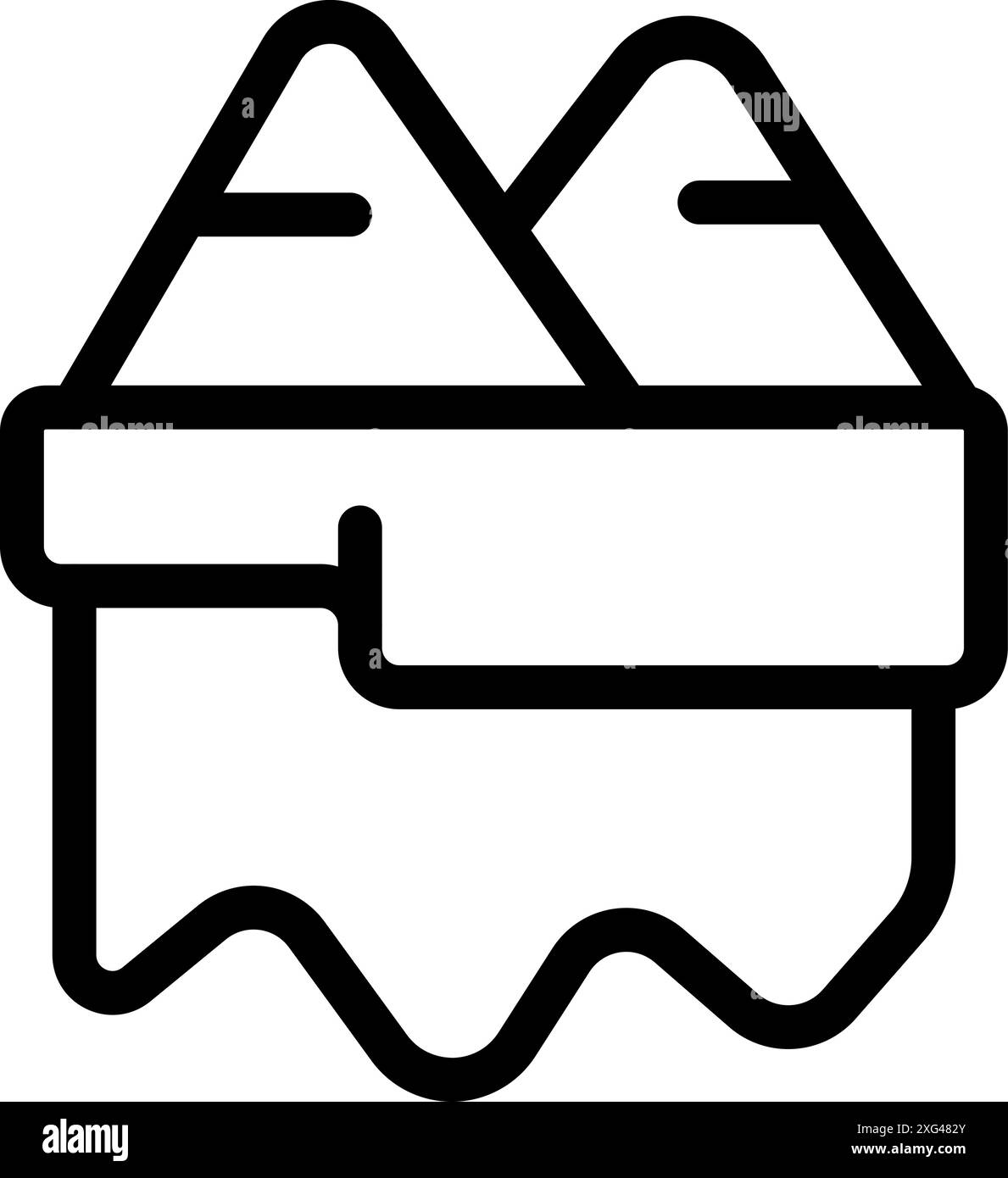 Simple black and white illustration of an open paint bucket with paint ...