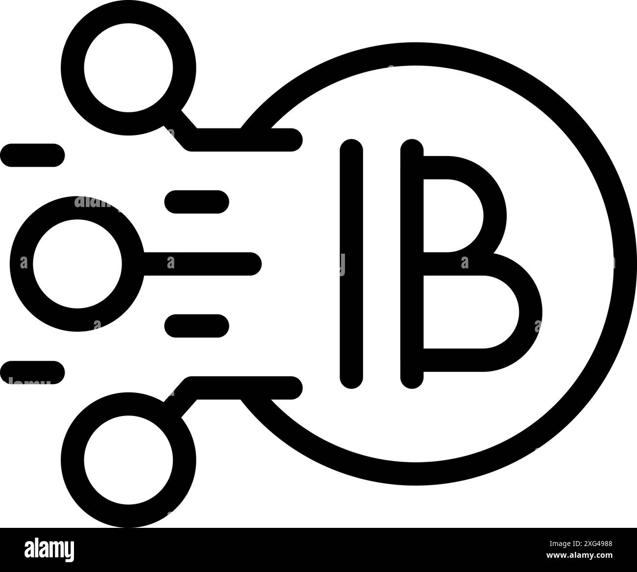 Bitcoin currency transferring through digital network Stock Vector