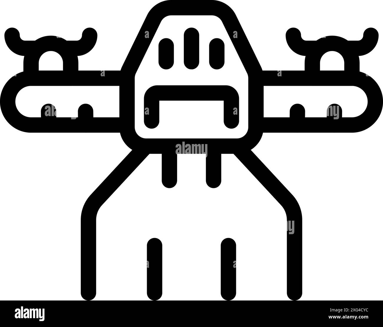 Simple outline icon representing a drone taking a photo Stock Vector ...