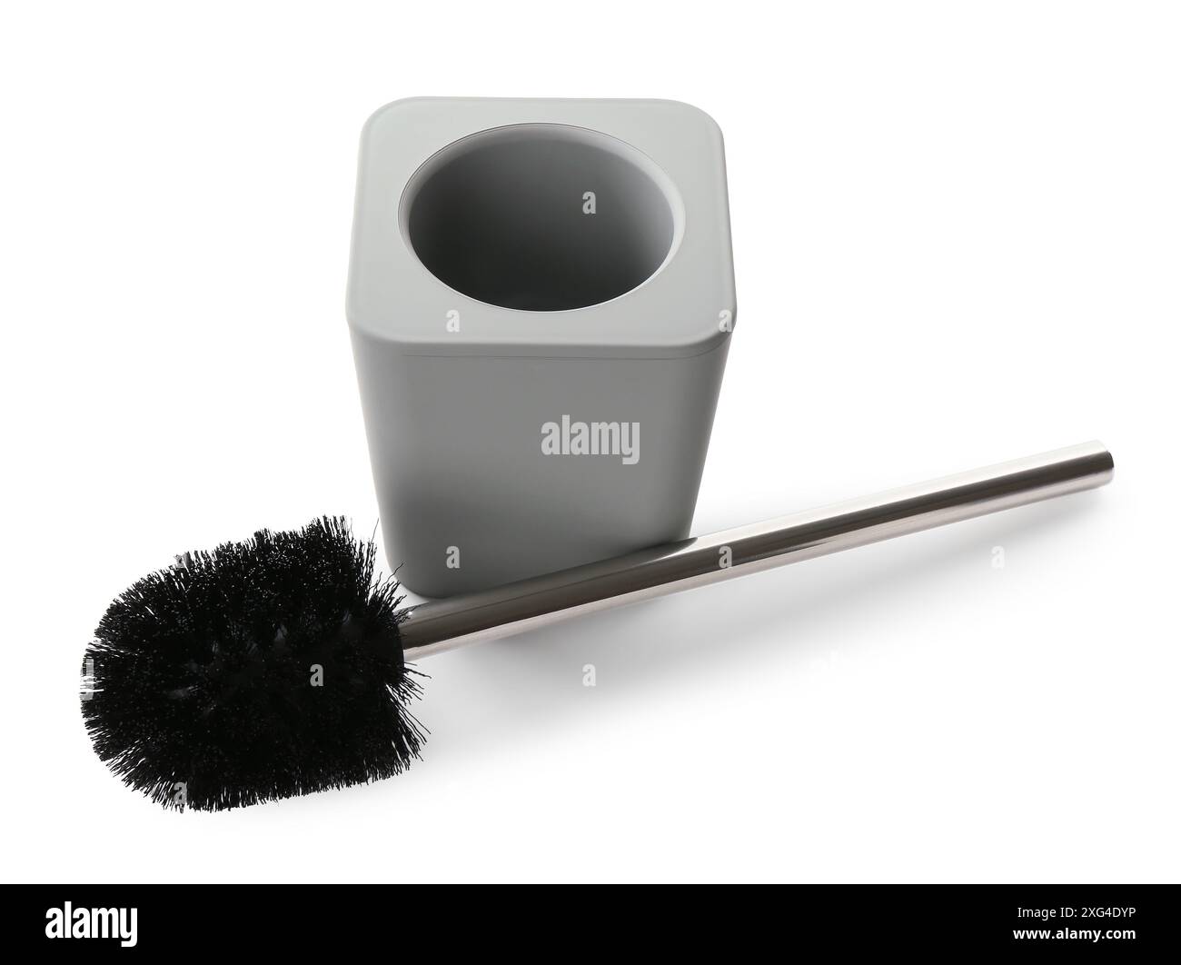 Toilet brush with holder isolated on white Stock Photo - Alamy