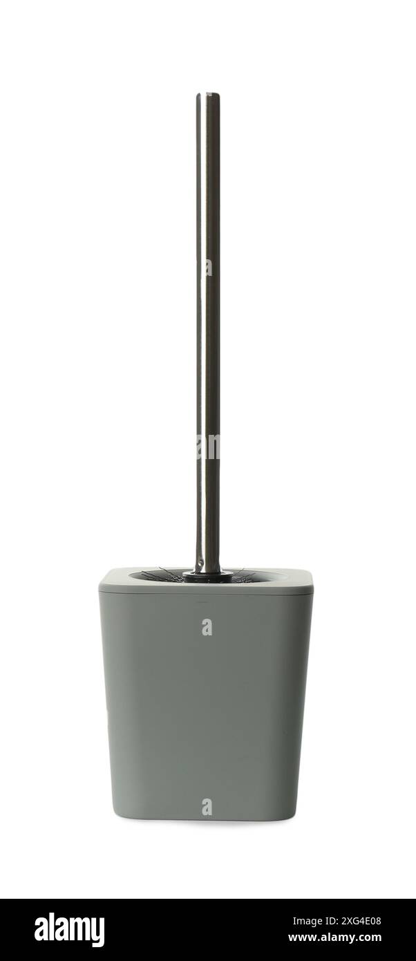 Toilet brush with holder isolated on white Stock Photo - Alamy