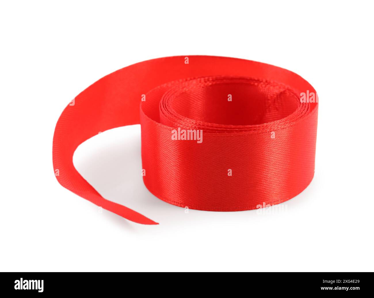 One beautiful red ribbon isolated on white Stock Photo - Alamy
