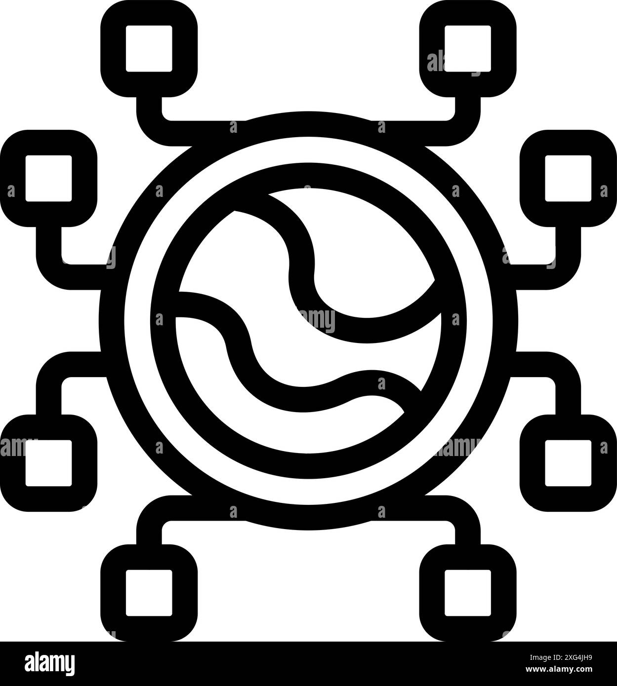 Global network connecting devices and sharing data information Stock Vector