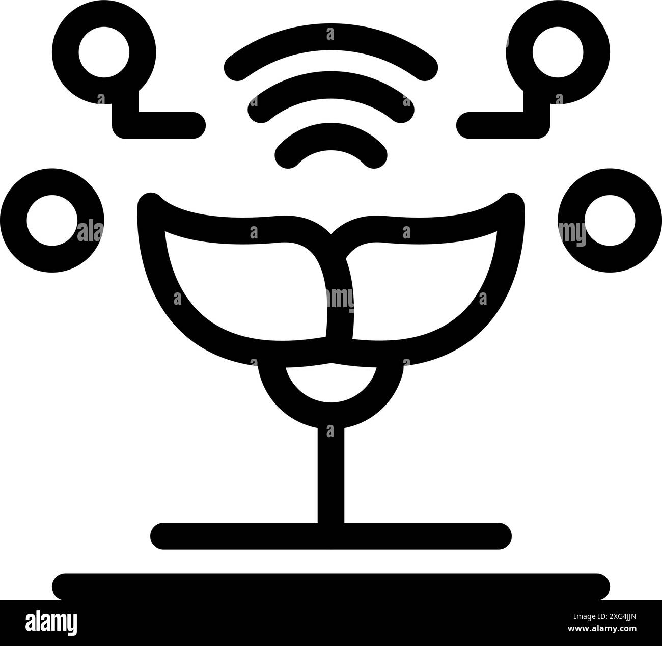 Picture of Line icon representing a plant growth monitoring system, symbolizing ...