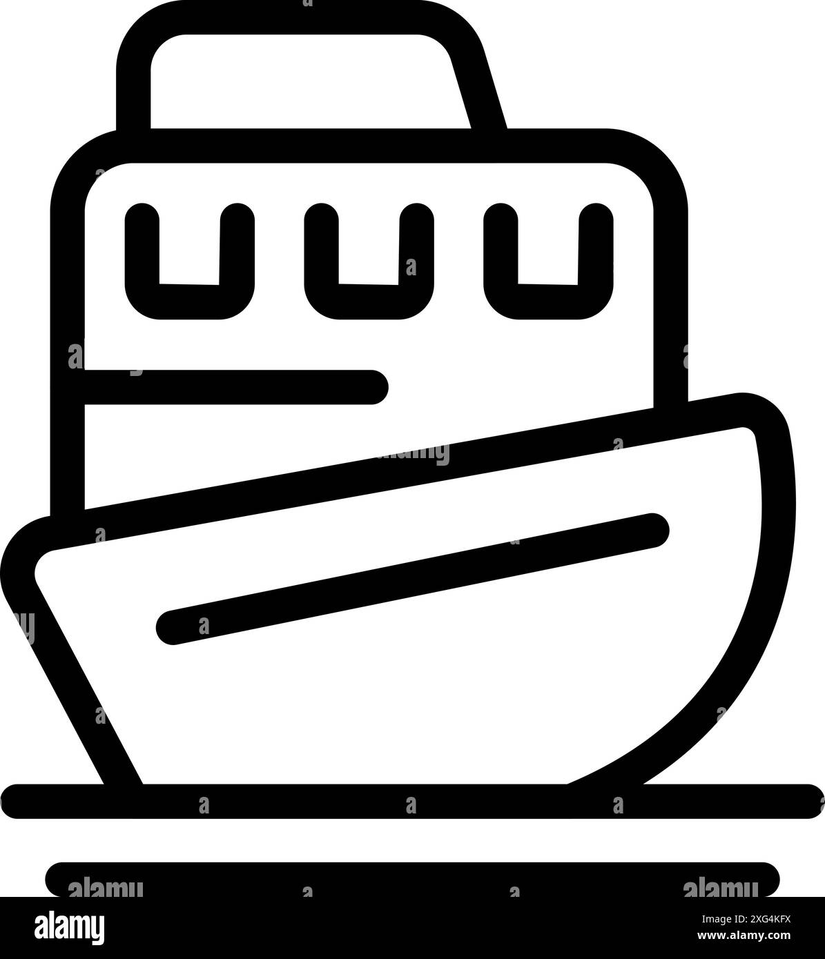 Line art icon of a cargo ship sailing on the water Stock Vector Image ...