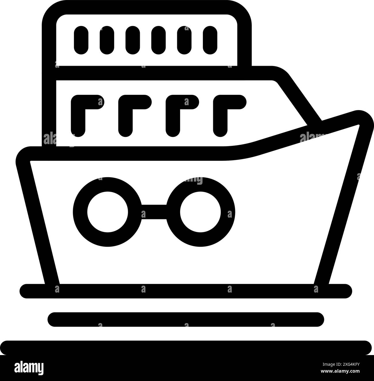 Simple black and white icon of a cruise ship floating on water Stock ...