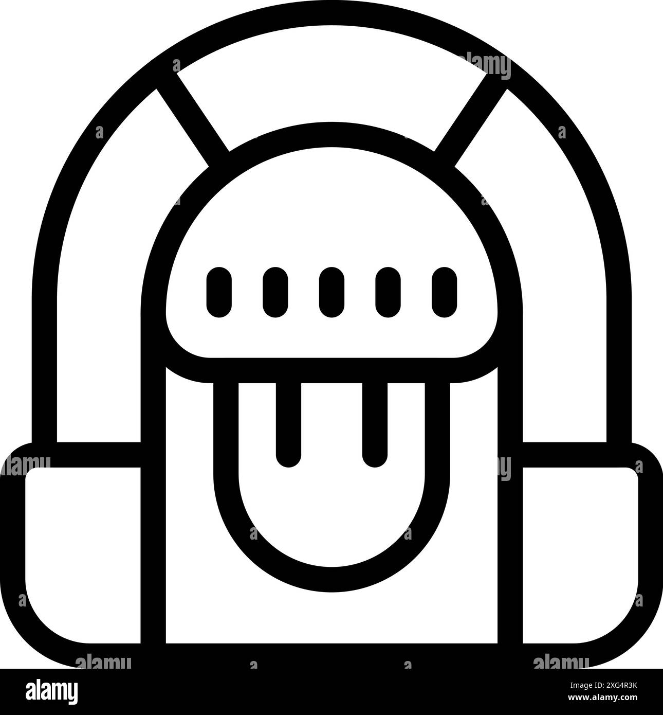 Simple line icon of a juicer machine extracting juice from fruits and ...