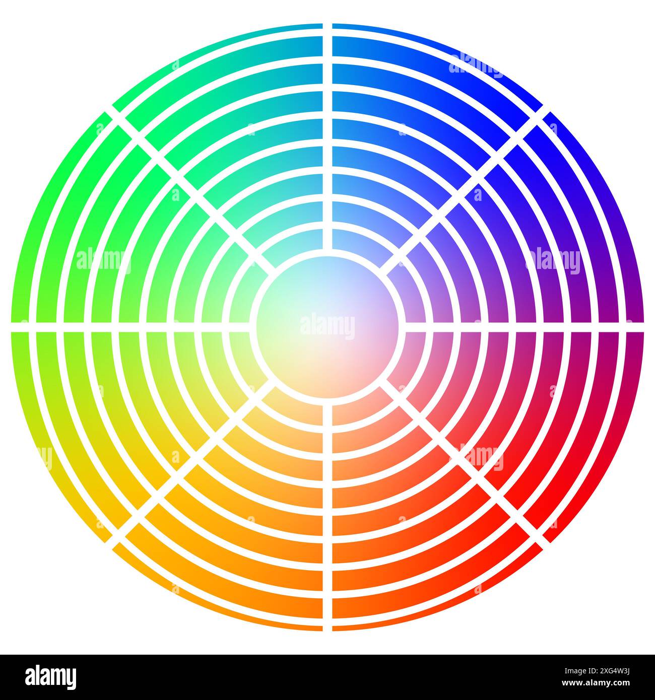 Color wheel. Chart with samples of hues isolated on white Stock Photo ...