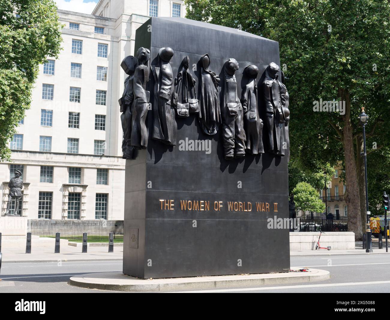 View of the Monument to the Women of World War II in Whitehall London ...