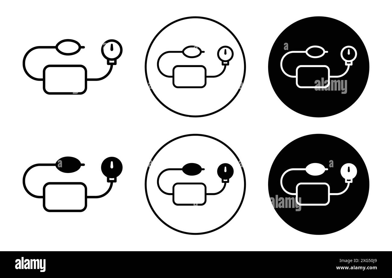 Blood Pressure Meter icon vector logo set collection for web app ui ...