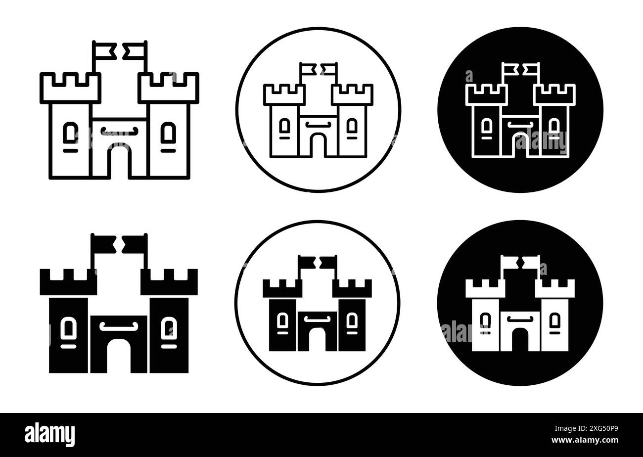 Castle icon vector logo set collection for web app ui Stock Vector ...
