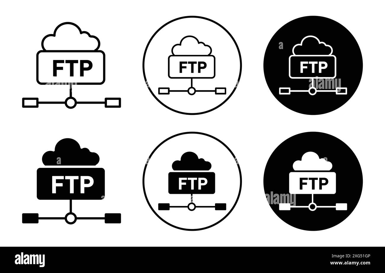 FTP icon vector logo set collection for web app ui Stock Vector Image ...