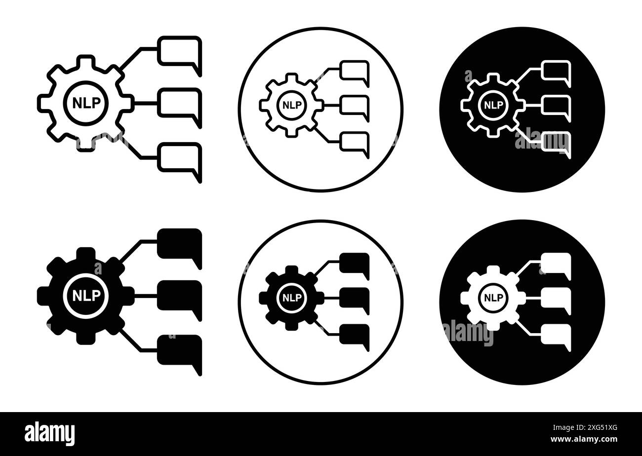 Nlp icon vector logo set collection for web app ui Stock Vector