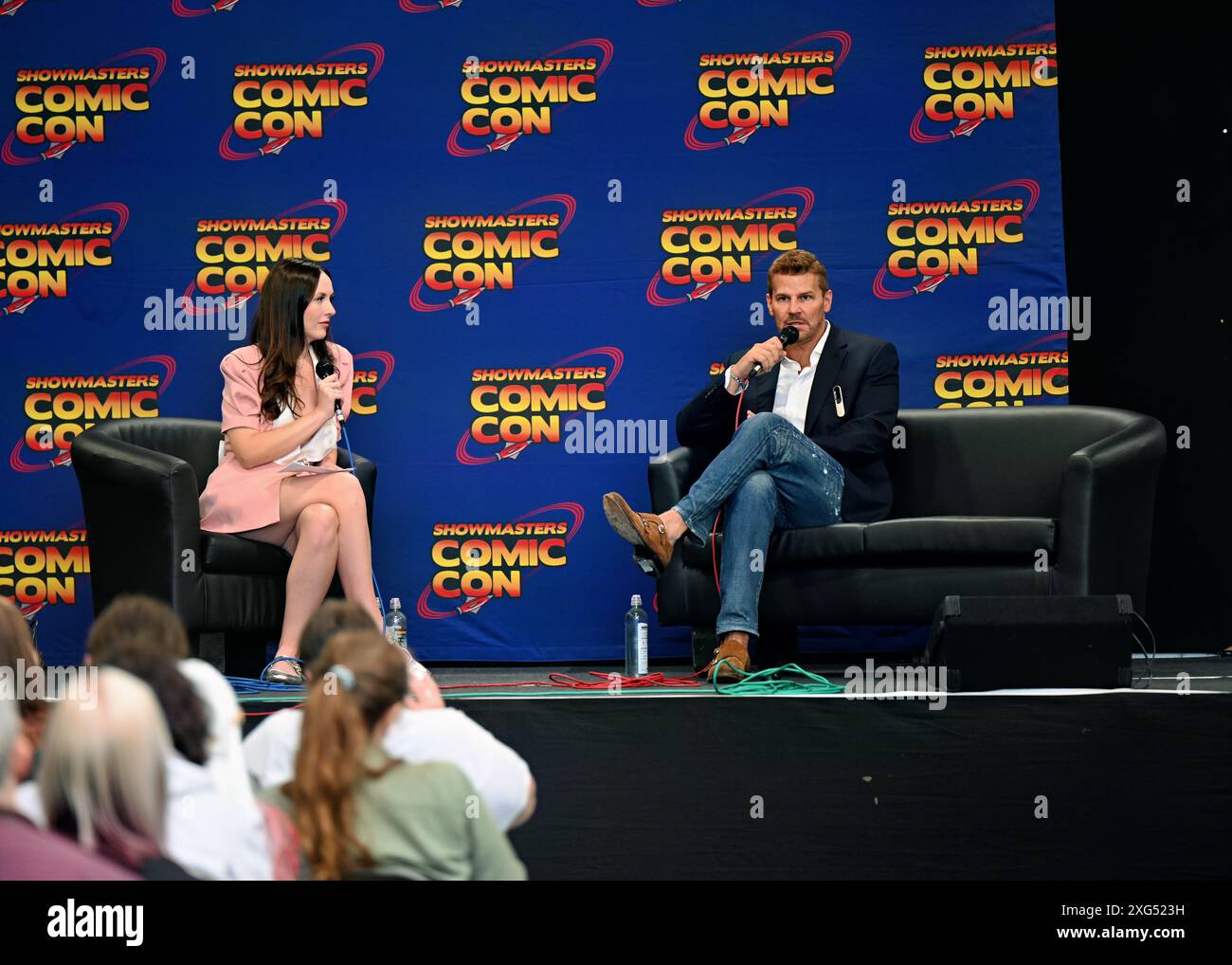 LONDON, UK. 6th July, 2024. David Boreanaz at the Film and TV star talks at London Film and Comic Con at Olympia London, UK. Credit: See Li/Picture Capital/Alamy Live News Stock Photo