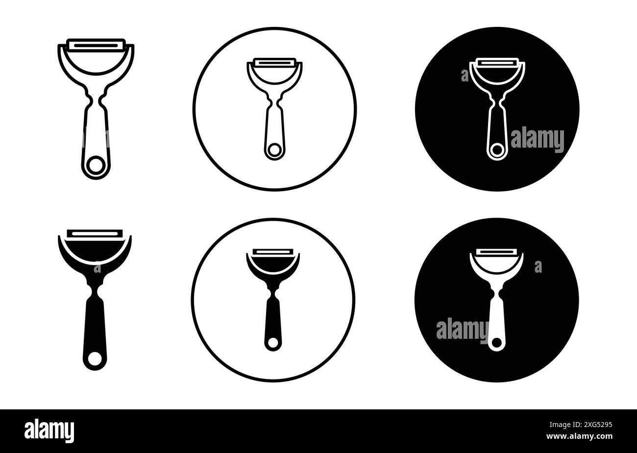 Potato peeler icon vector logo set collection for web app ui Stock Vector