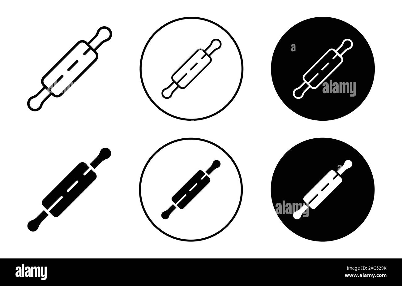 Rolling pin icon vector logo set collection for web app ui Stock Vector ...
