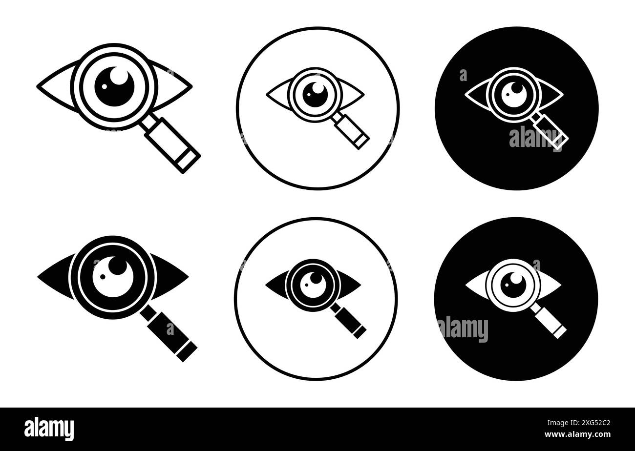 ophthalmology icon vector logo set collection for web app ui Stock Vector