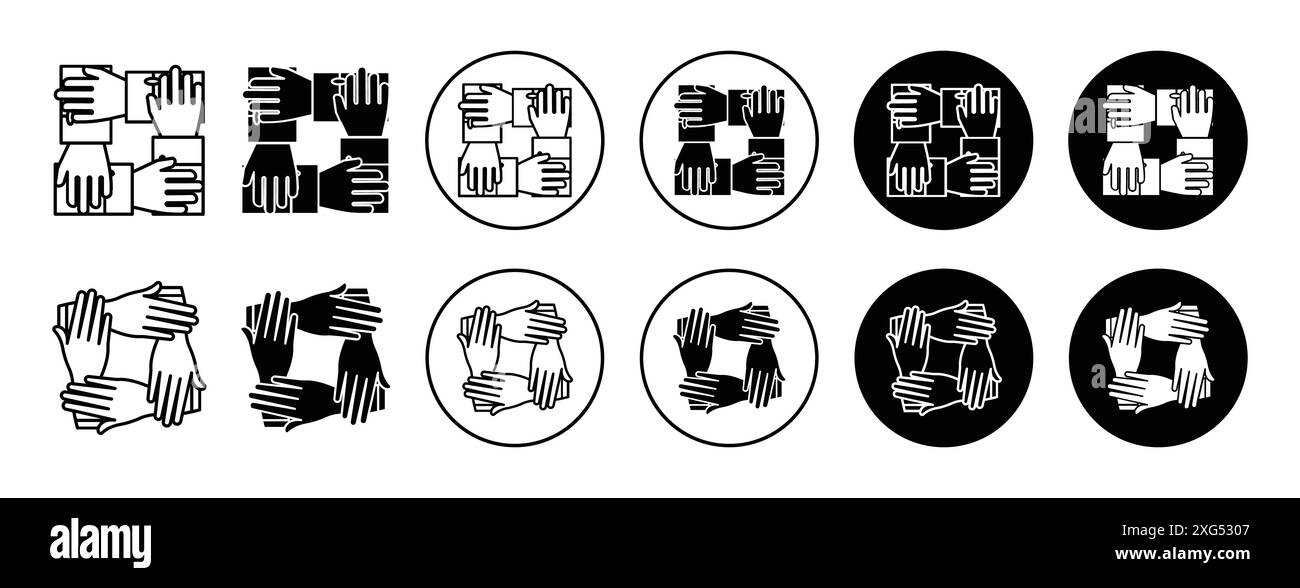 Teamwork icon vector logo set collection for web app ui Stock Vector ...