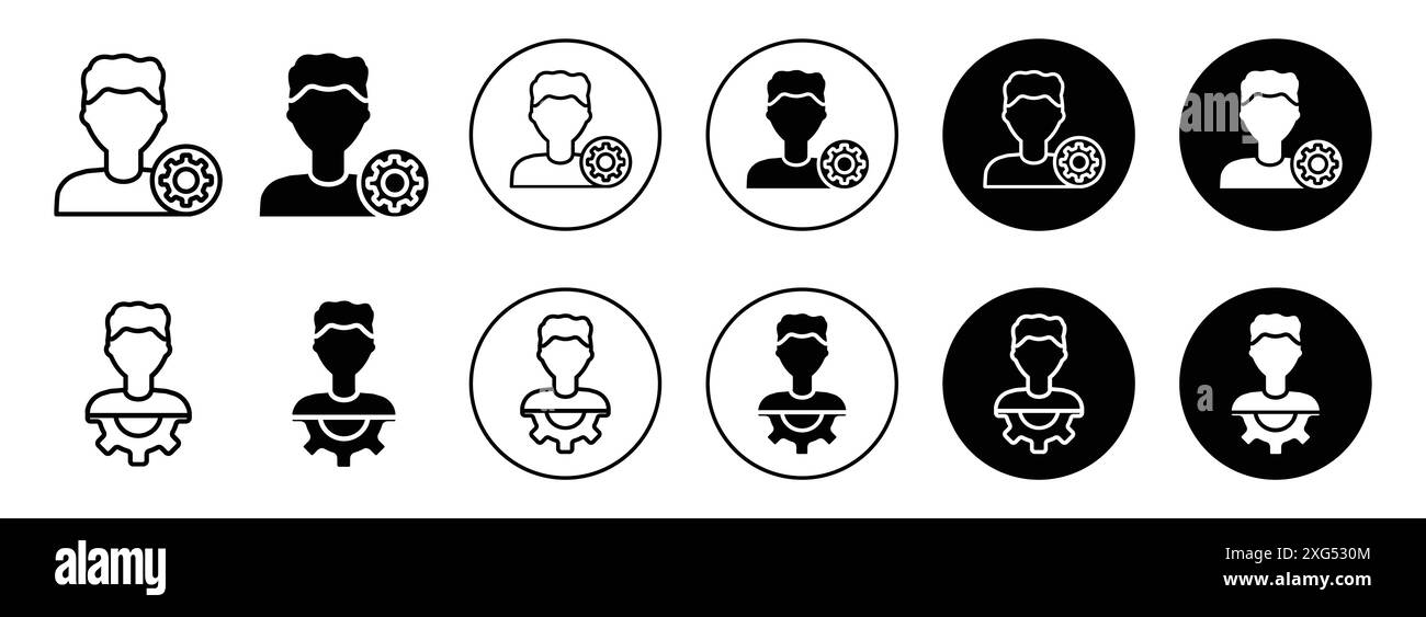 User and gear icon vector logo set collection for web app ui Stock ...
