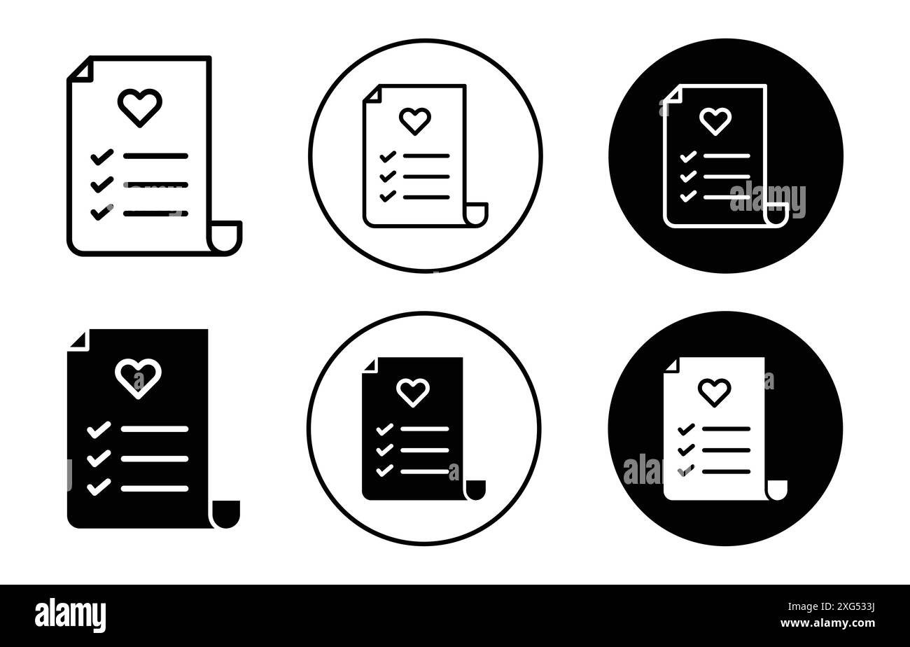 Wish list icon vector logo set collection for web app ui Stock Vector